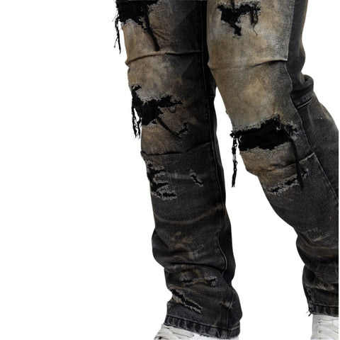 Heavy Rip & Repaired Jeans