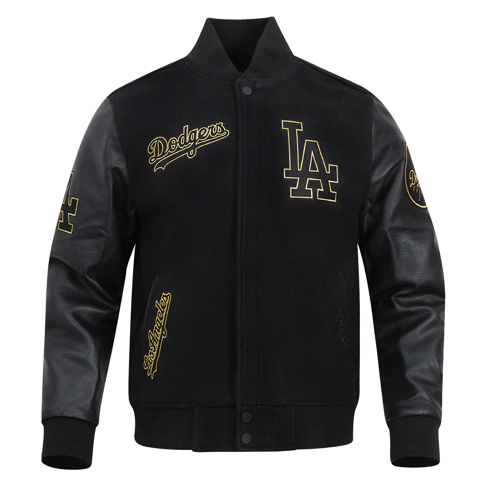 Los Angeles Dodgers Gold Varsity Jacket - Black
