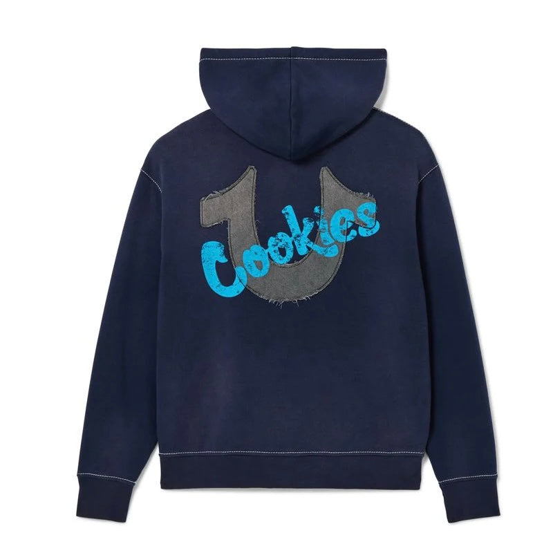 コラボ！関税込 TRUE RELIGION X COOKIES 刺繍★ジップ パーカー TRUE RELIGION X COOKIES EMBROIDERED ZIP HOODIE - Black