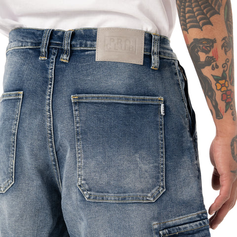 Heavyweight Baggy Fit Denim Cargo Short
