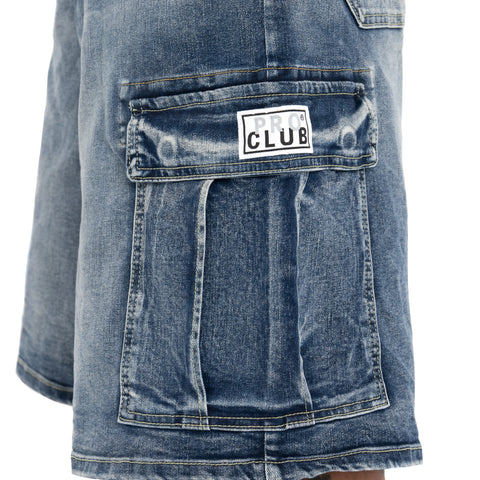 Heavyweight Baggy Fit Denim Cargo Short