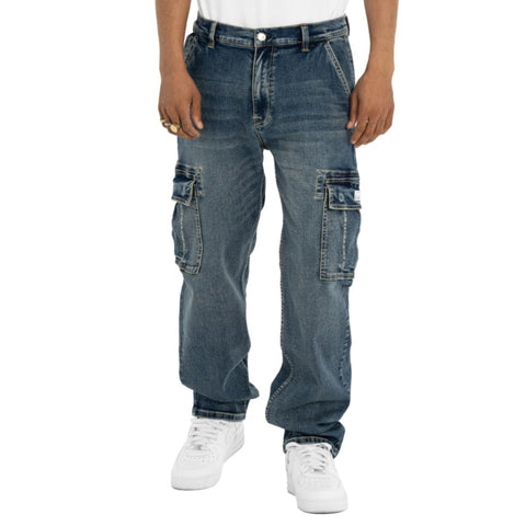 Relaxed Fit Denim Cargo Pant