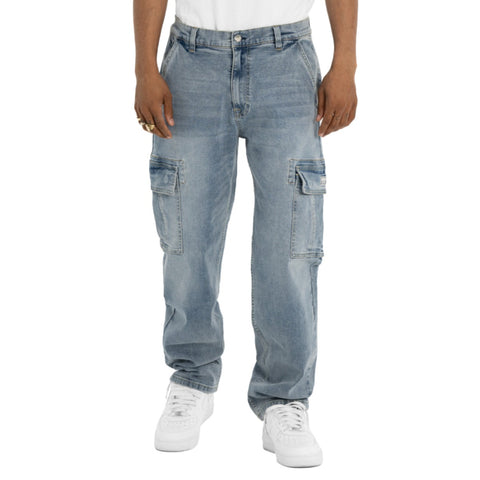 Relaxed Fit Denim Cargo Pant