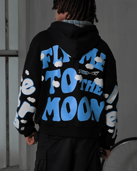 Fly Me To The Moon Reversible Scattered Zip Up